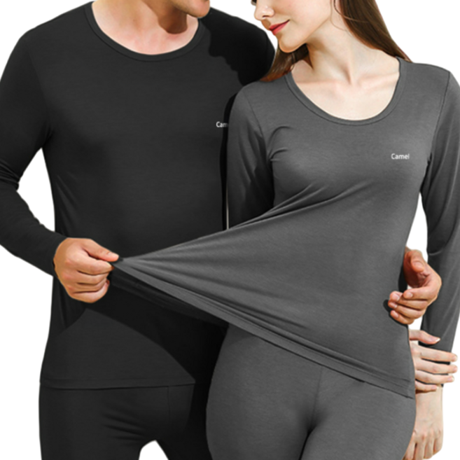 [1+1] 여자 남자 겨울 극세사 기모내의 상하의 세트 발열 내복