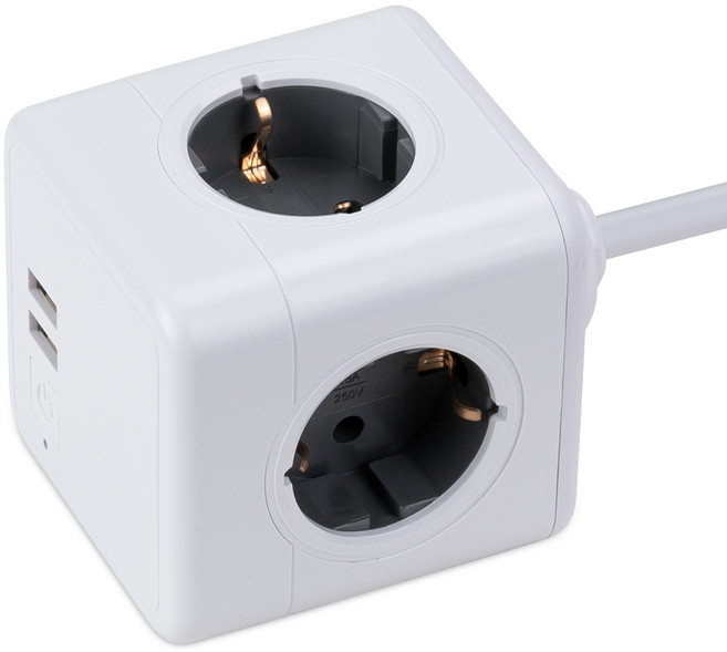 파워큐브 V2 고용량 멀티탭 4구 USB 3m 4000W 과부하 차단 예쁜 인테리어 멀티탭, 1개, 02_4구 USB 3m 에디션