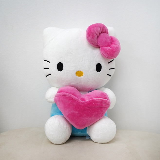 산리오 하트 인형 정품 중형 생일선물 귀여운 인형 (쇼핑백제공), 1개, 헬로키티, 25cm