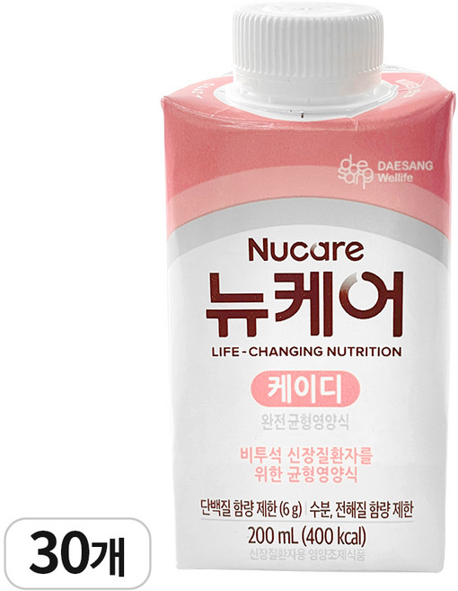 뉴케어 케이디 200mlx30팩 비투석 신장질환용 균형영양식, 6L, 1박스