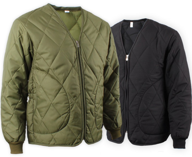 [웰하임] 국산 브이넥형 깔깔이 누빔자켓