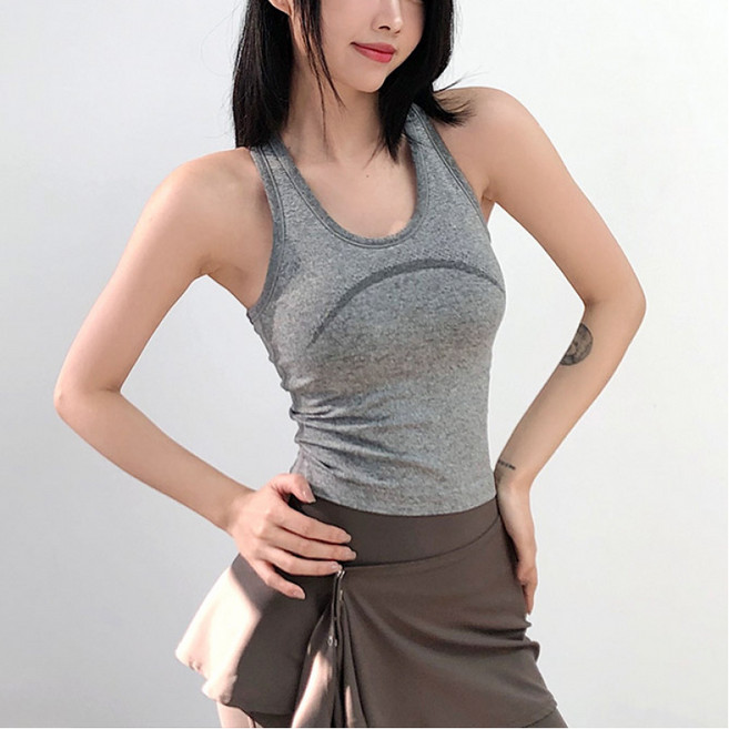 쁘띠꼬모 여성 요가 탱크탑 크롭 슬림핏 스포츠브라 이너웨어 GX2040701