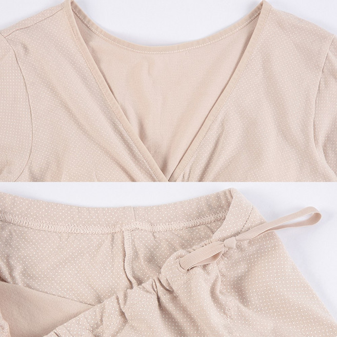 제임스딘 산모 Y랩 임산부 사계절 착용가능 내복세트 수유 임부 내의 속옷 상의 하의