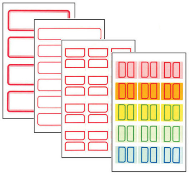 세모네모 일반형 견출지 스티커 30종 모음, 10-213, 청색