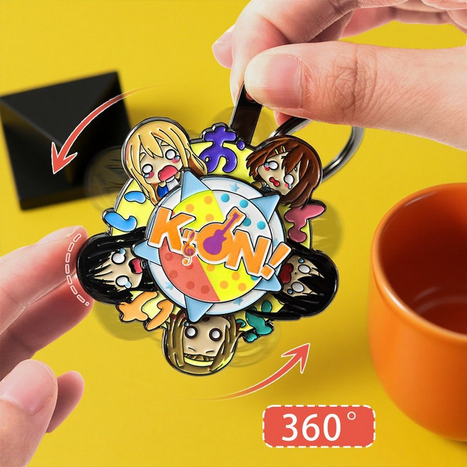 케이온 회전 메탈 금속 키링 열쇠고리, A