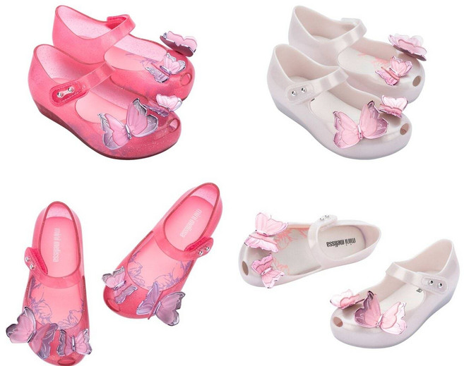 [백화점상품] 미니멜리사 아동 플랫슈즈 울트라걸 플라이 나비 디자인 젤리슈즈