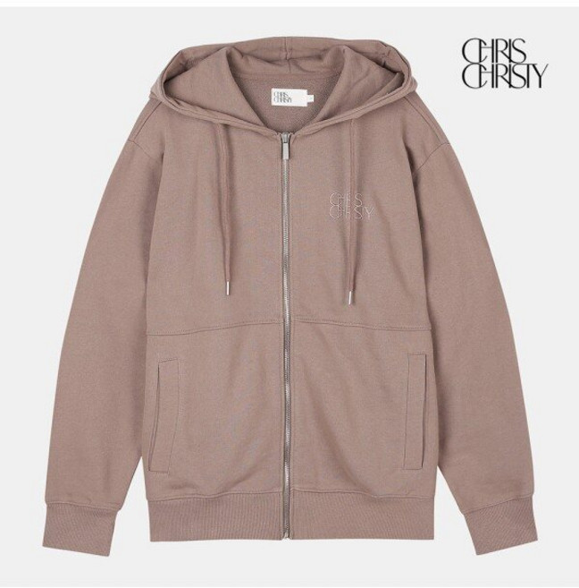 크리스크리스티 크리스크리스티 백폴디드 절개 로고자수 후드 집업_LIGHT BEIGE / KKMALWFDP07