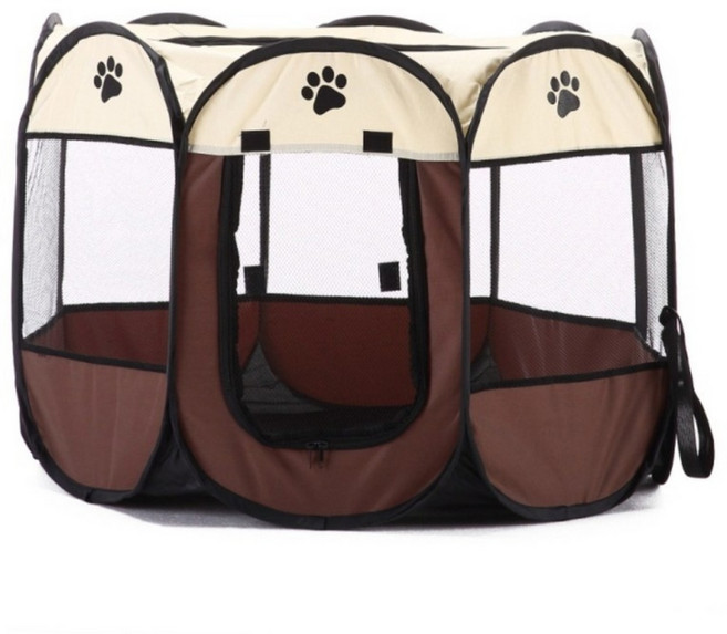 비바로드 애견 애묘 원터치 텐트 하우스 캠핑 하우스, 브라운, 1개