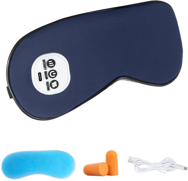 프리미엄 무선 온열 안대 마사지기 C타입 자동 타이머 눈 피로해소, 블루, H02EMP01BLUE