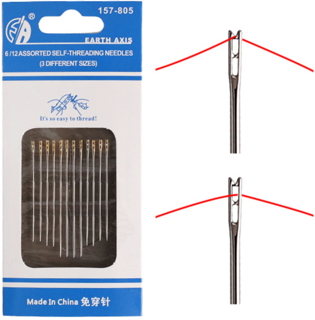 바늘귀 없는 요술바늘-윗구멍[2073] / 바늘 요술 쉬운 효도 매직 트임 원터치, 1개