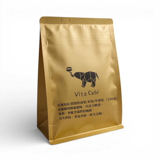 Vita Café 瓜地馬拉 薇薇特南果 水洗 中深焙 咖啡豆 (250克), 250g, 1個, 全豆咖啡（未研磨）