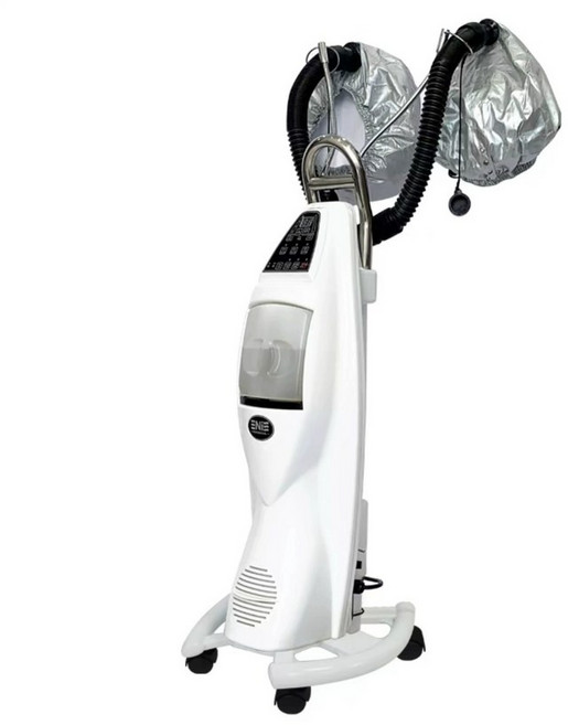 헤어 스티머 스파 스탠드형 모발 미스트기 헤어기계, 한국 스타일 더블 헤드 폴라 화이트 2 모자, 1개, 더블 헤드 폴라 화이트 2 모자