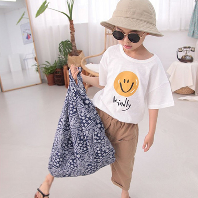 소년마켓 아동용 친절한 스마일 반팔 티셔츠