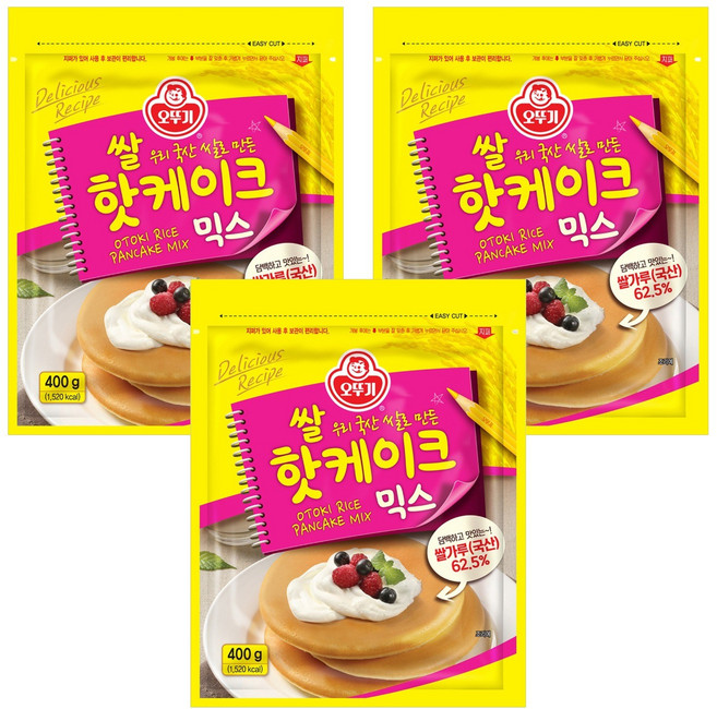 오뚜기 쌀핫케이크믹스, 400g, 3개