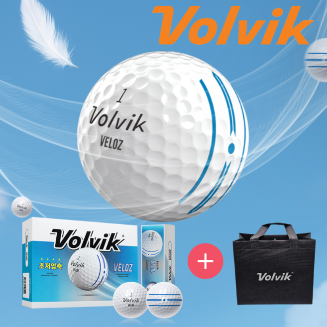 볼빅 벨로즈 VELOZ 초 저압축 3피스 고반발 골프공, 1개, 12개입, 화이트