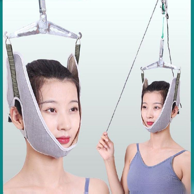 목견인기 견인기 경추 목디스크 목 교정기 견인치료기 기구 스트레칭 보호대, A. 훅타입+일반캔버스견인벨트