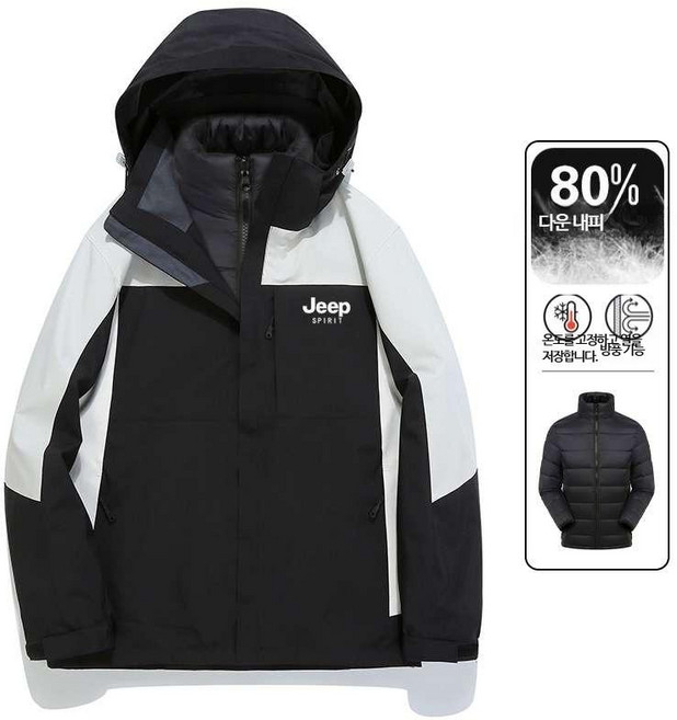지프 스피릿 아웃도어 방풍 재킷 여성 3in1 방수 등산복