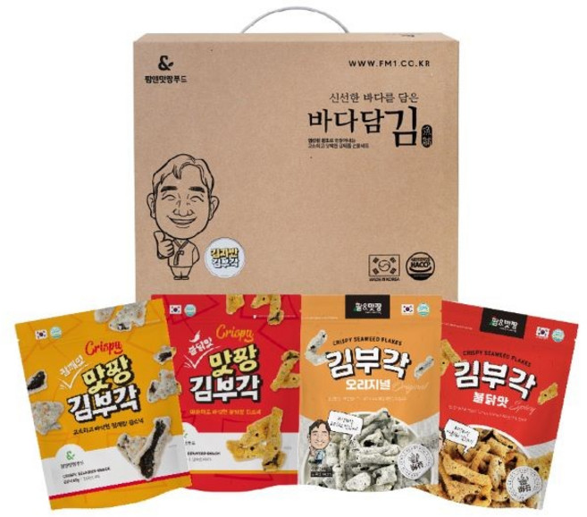 팜&맛짱 고소하고 바삭바삭한 김부각 8종선물세트/홈쇼핑 히트상품 /HACCP인증시설, 1개, 불닭맛 6+자반2