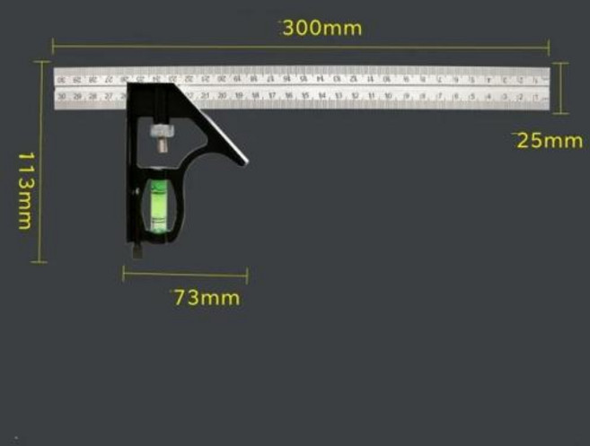 디지털각도계 각도측정기 스테인리스 스틸 T 스퀘어 앵글 눈금자 다기능 조절 가능 슬라이딩 연귀자 각도기 레벨 측정 도구, [02] Type A, 1개