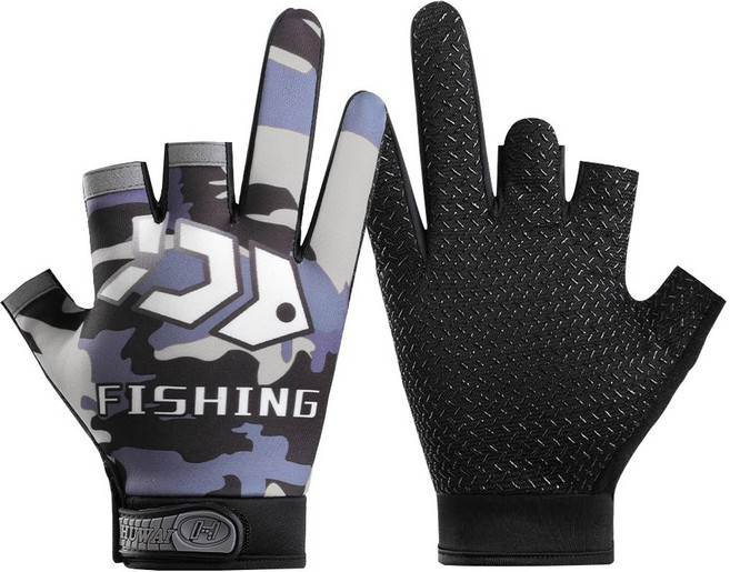 SRF 낚시 장갑 3컷 피싱 글러브, 1세트, FS-10 (그레이)