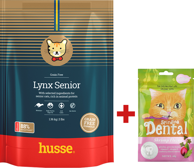 후새 캣 링크스시니어 노령묘 그레인프리 저탄수 후세 고양이사료 + 사은품, 1개, 1.36kg, 닭