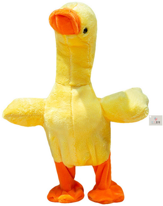 아이끌레 춤추고 노래하는 따라쟁이 오리 인형, 33cm, 옐로우, 1개