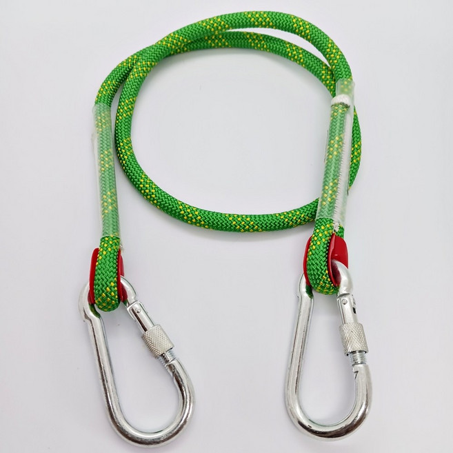 로프천국 고강도 고정 고리밧줄 10mm로프 다목적 짧은 후크로프 (1-3m), 그린, 양쪽, 10mm - 1M