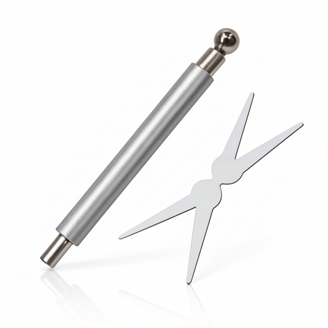 바로유즈 네오디움 듀얼헤드 네일자석 프렌치툴, 1개, 라이트실버