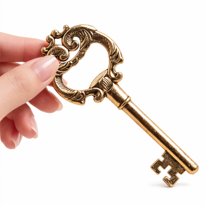 빈티지 엔틱 집들이 선물 오프너 병따개 황금열쇠 모형 P135, 1개
