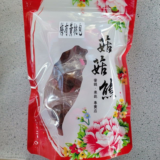 姑姑熊 梅有黃桃 蜜餞果乾, 1個, 100 g