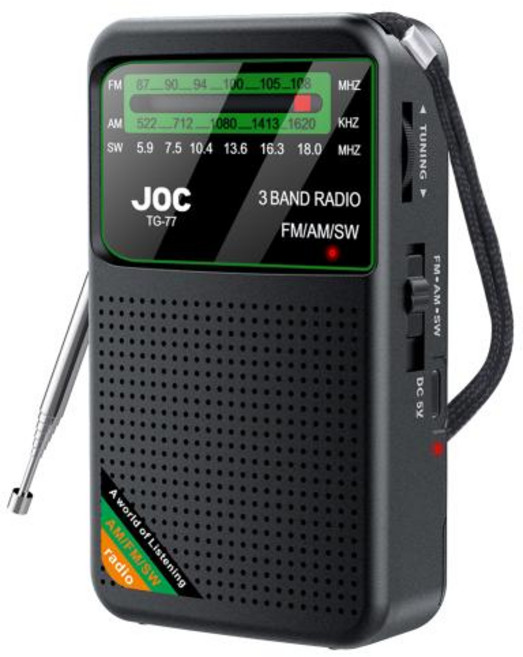 비상 포켓 라디오 FM AM SW 라디오 C 타입 충전식 트랜지스터 라디오 HD 디스플레이 화면 포인터 포함 을 위한 포켓 라디오, 없음, 1) TG77 Black