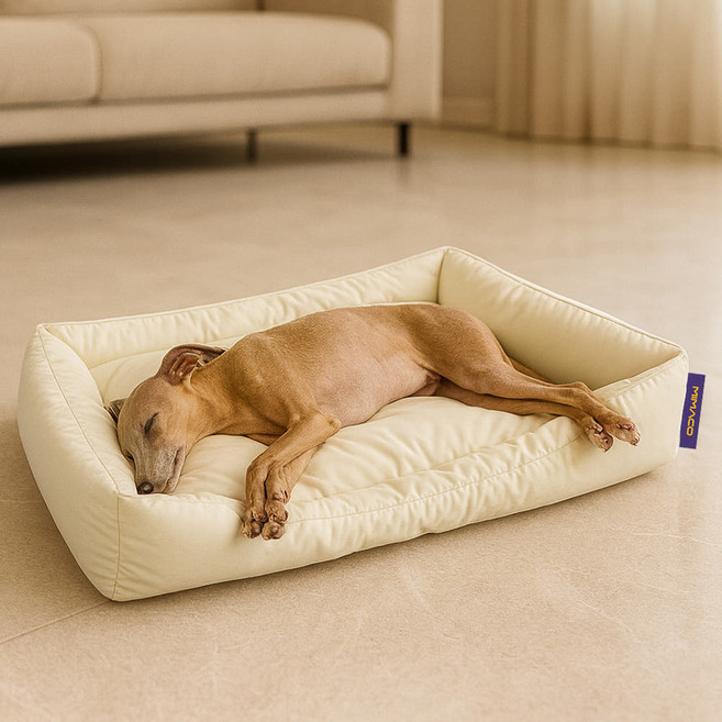 미마코 통세탁 사계절 애견 강아지 방석 대형 쿠션, 1개, 베이지