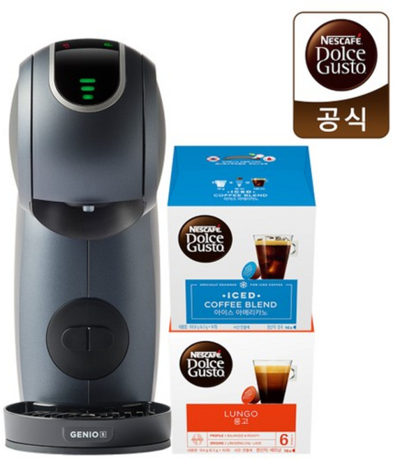 커피머신 지니오S 터치 그레이 번들팩 + 12캡슐, 하우스 블렌드 12캡슐