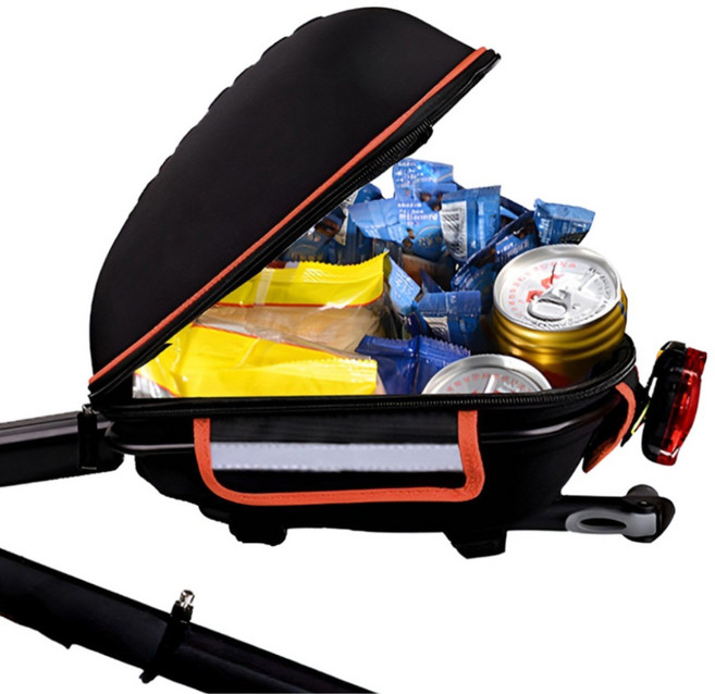 GUNU 자전거 라이딩 여닫이 테일백 + 고정대, 블랙오렌지, 1세트