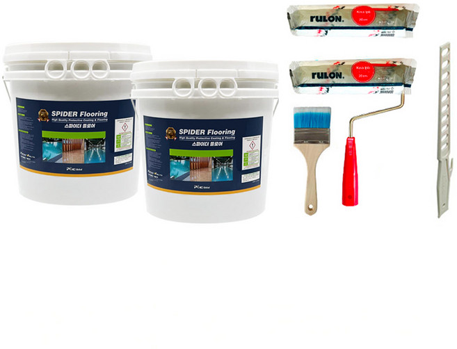 피앤씨글로벌 빈티지 바닥인테리어 수성 에폭시 페인트 투명 3kg + 최고급형 / 고급형 도구세트, 고급형, 1개