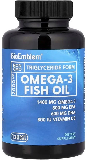 바이오엠블럼 오메가3 피쉬오일 Omega-3 Fish Oil 소프트젤 120정, BioEmblem, 오메가3 피쉬 오일, 소프트젤 12 - 쿠팡