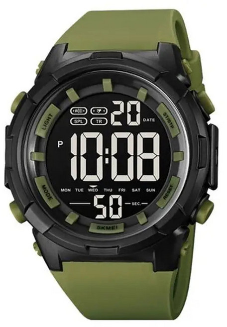 SKM 남여공용 스포츠 LED 라이팅 듀얼타임 스포츠 소프트 우레탄 밴드 전자 손목시계