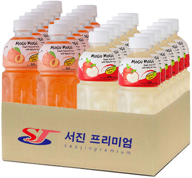 (서진프리미엄) 모구모구 2종혼합(복숭아+사과) 320mlx24ea, 24개, 320ml
