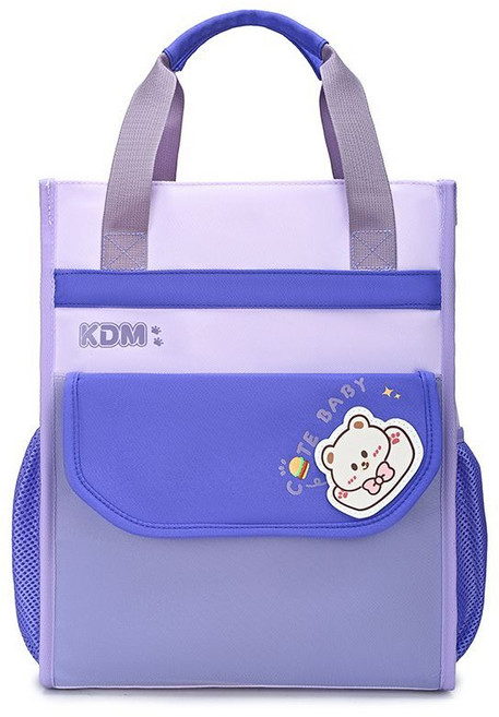 KDM 小學生手提書包 可愛補習袋, 1個, 紫色