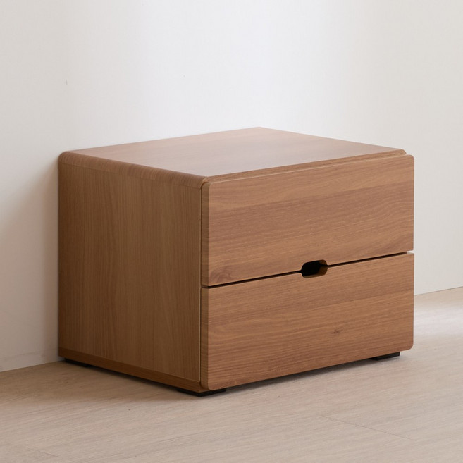 마롱 서랍2개 다용도 서랍장 협탁 미니, 아카시아, 2단