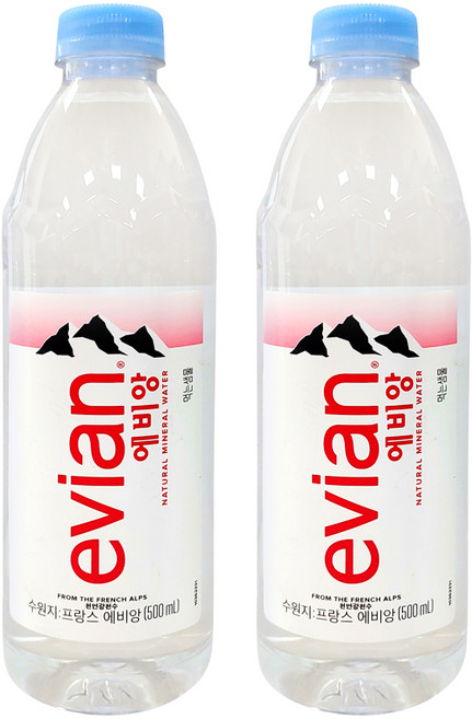 에비앙 천연 광천수 500ml 2개세트, 2개