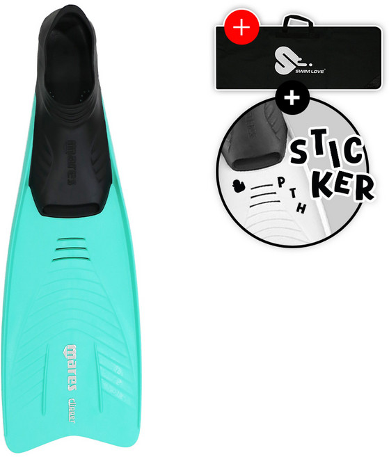 마레스 뉴 클리퍼 수영 오리발 AQUA + 오리발 가방, 아쿠아