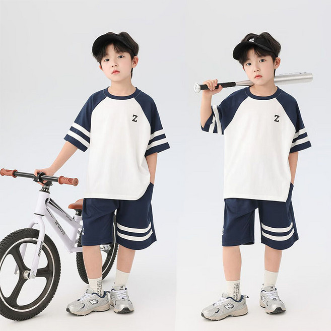 키즈목마 2025신상 여름 남아 반팔 반바지세트 주니어 상하복 시원소재 티셔츠 팬츠 Z마크 643