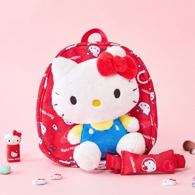 산리오 미아방지 가방 반입체 헬로키티 레드