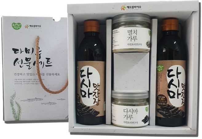 다미루 선물세트 5-1호 기장 다시마맛간장500mlx2 다시마가루100g 멸치가루80g), 1개
