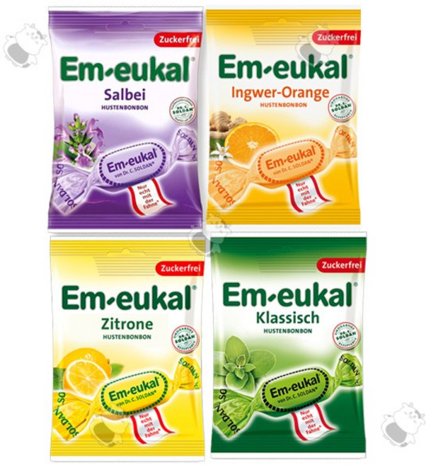 엠오이칼 무가당 75g 4종 + 사은품 캔디 2개 (Zuckerfrei 클래식 + 레몬 + 살베이 + 진저오렌지) 강추 목캔디, 300g, 1세트