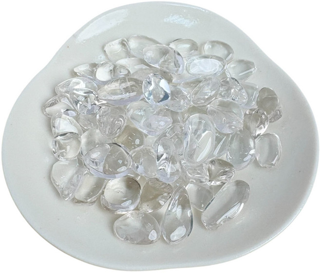 白水晶碎石 原石 100g A級 9-15mm 適用於消磁淨化、聚寶盆魚缸造景, 白水晶