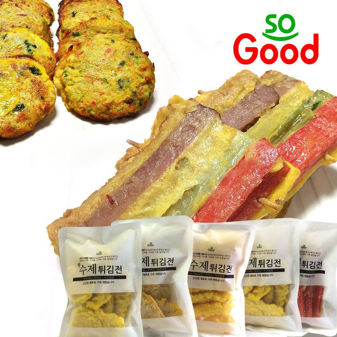 쏘굿 명절 수제 튀김 4호) 오징어.명태 고구마 꼬지 완자, 1세트, 1.45kg