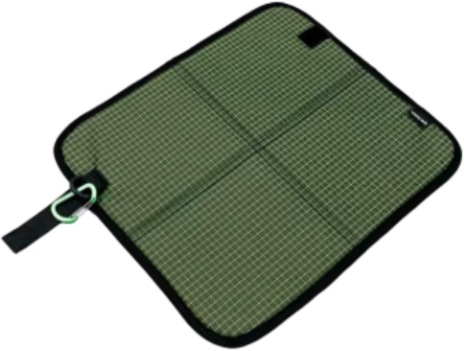 일상채움 카라비너 접이식 체크 1인용 등산 방석, 카키
