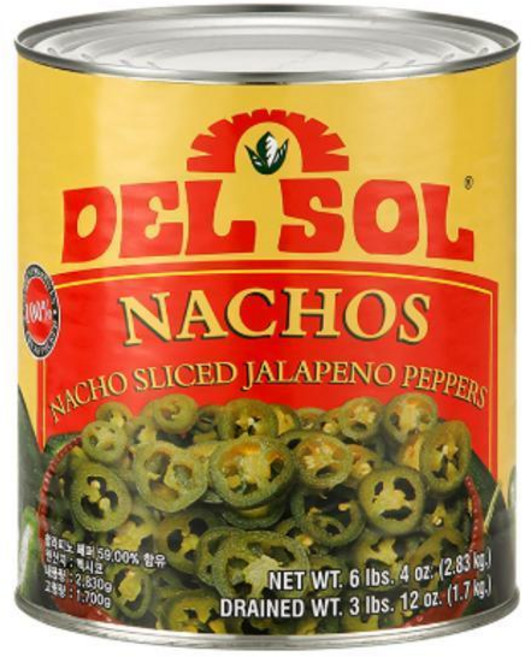 동서 대용량 식자재 맛집 레시피 델솔 할라피뇨 슬라이스 2.83kg 6개 1세트